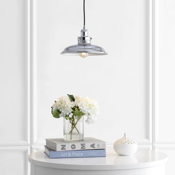 Bedford 11" Adjustable Iron Industrial Rustic LED Pendant - JONATHAN Y